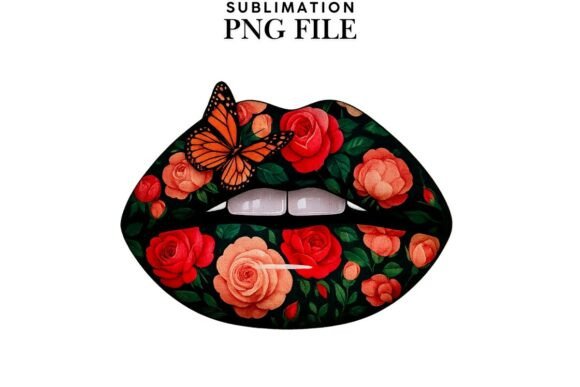 Download Floral Lips Png Design for T-shirts - Lips png Collection