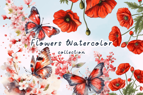 Download Watercolor Flower Sublimation Clipart - Watercolor Collection