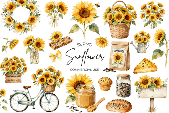 Download Watercolor Sunflower Clipart Summer PNG - Watercolor Collection