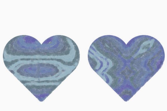 Download 8 Dusty Blue Watercolor Heart Cutouts - Watercolor Collection