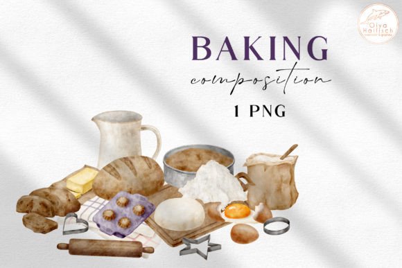 Download Watercolor Baking Clipart. Kitchen PNG - Watercolor Collection