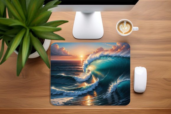 Download Ocean Waves. MousePad Sublimation Design - Premium Resources