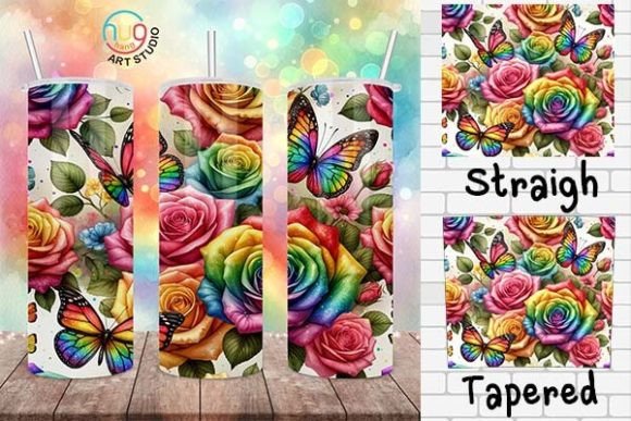 Download Rainbow Watercolor Roses Pride Tumbler - Watercolor Collection