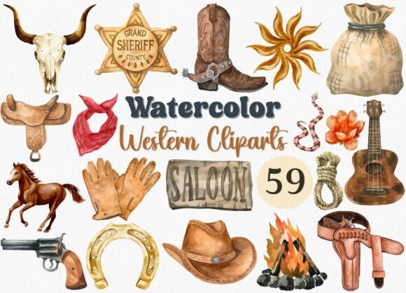 Download Watercolor Western Clipart, Cowboy Png - Watercolor Collection