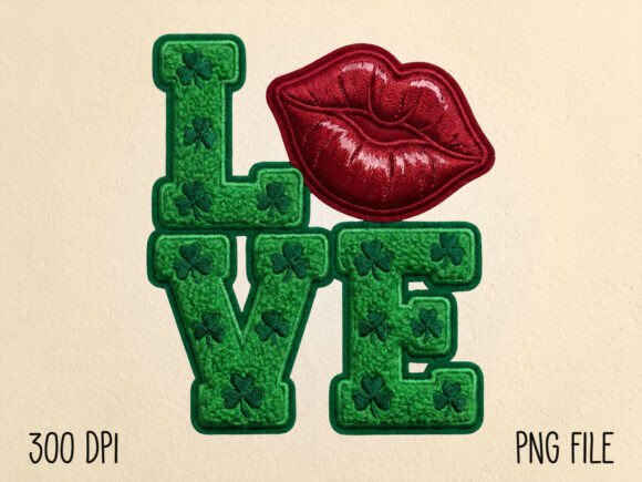 Download St Patrick’s Faux Yarn LOVE Lips PNG - Lips png Collection