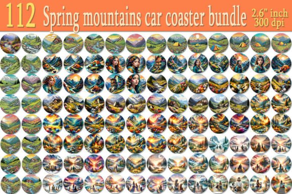 Download Watercolor Mountains Car Coaster BUNDLE - Watercolor Collection