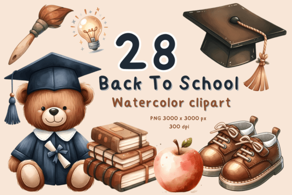 Download School Supplies Clipart Watercolor - Watercolor Collection