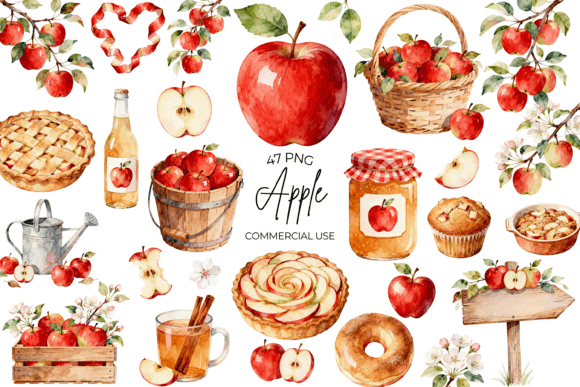 Download Watercolor Apple Clipart Autumn Fruit - Watercolor Collection