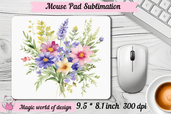 Download Wildflowers Mousepad Sublimation Png - Mousepad sublimation Collection