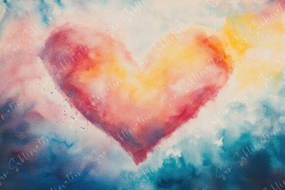 Download Vibrant HeartShaped Watercolor Painting - Watercolor Collection