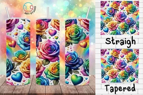 Download Rainbow Watercolor Roses Pride Tumbler - Watercolor Collection