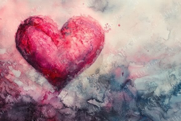 Download Captivating Watercolor Heart Painting - Watercolor Collection