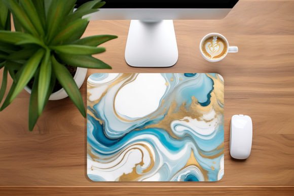 Download Blue &amp; Gold Marble. MousePad Sublimation - Premium Resources
