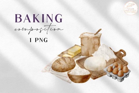 Download Watercolor Baking Ingredients Clipart - Watercolor Collection