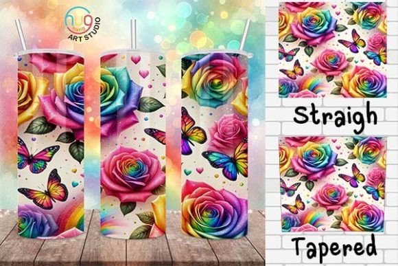 Download Rainbow Watercolor Roses Pride Tumbler - Watercolor Collection