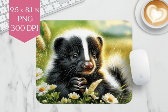 Download Cute Skunk Mousepad Sublimation Design - Mousepad sublimation Collection
