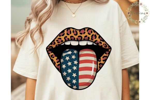Download Leopard Lips USA Flag Tongue PNG Clipart - Usa flag Collection