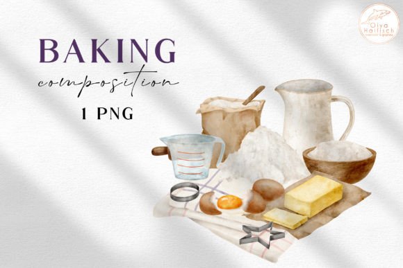 Download Watercolor Baking Ingredients Clipart - Watercolor Collection
