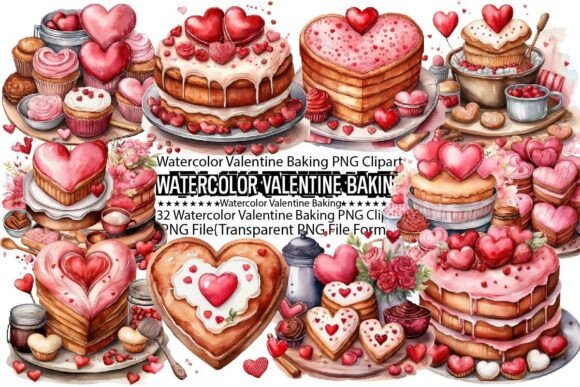 Download Watercolor Valentine Baking Sublimation - Watercolor Collection
