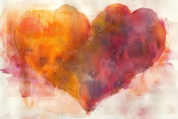 Download Vibrant HeartShaped Watercolor Artwork - Watercolor Collection