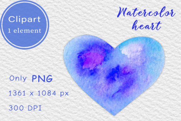 Download Blue Watercolor Heart. Clipart PNG - Watercolor Collection
