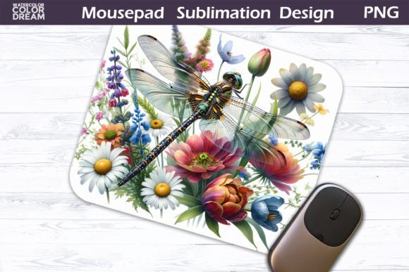 Download Dragonfly Floral Mousepad Sublimation - Mousepad sublimation Collection