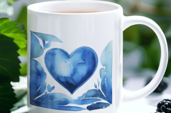 Download Blue Watercolor Heart Illustration - Watercolor Collection