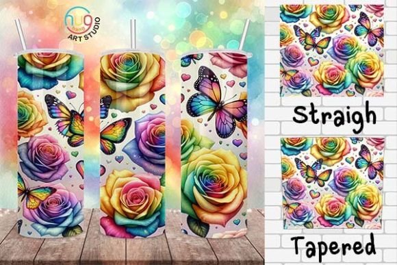Download Rainbow Watercolor Roses Pride Tumbler - Watercolor Collection