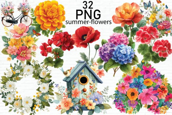 Download Summer Flowers Watercolor Clipart Bundle - Watercolor Collection