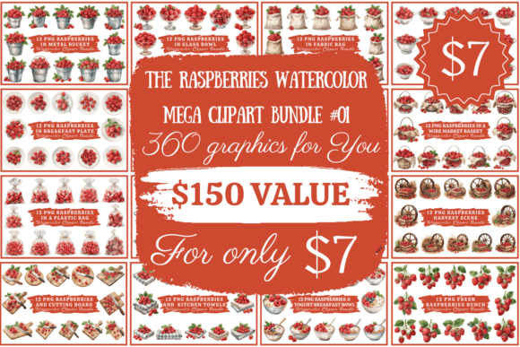 Download Raspberries Watercolor Mega Clipart Pack - Watercolor Collection