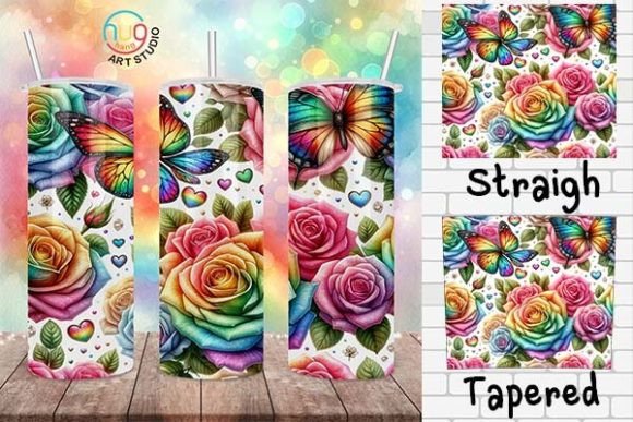 Download Rainbow Watercolor Roses Pride Tumbler - Watercolor Collection