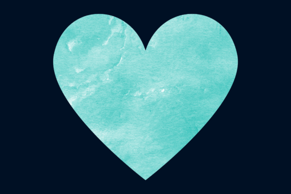 Download Ocean Blue Watercolor Heart - Watercolor Collection