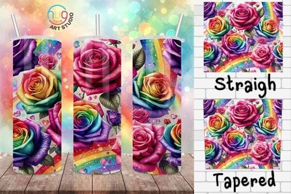Download Rainbow Watercolor Roses Pride Tumbler - Watercolor Collection