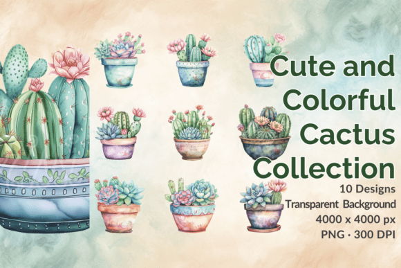 Download Watercolor Cactus &amp; Succulent Clipart - Watercolor Collection