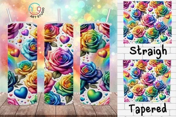 Download Rainbow Watercolor Roses Pride Tumbler - Watercolor Collection