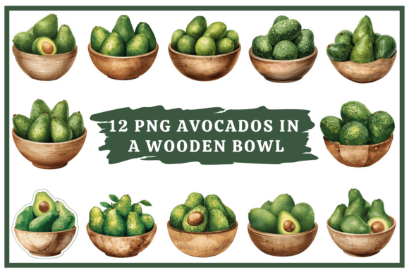 Download Avocados Watercolor Clipart Bundle #25 - Watercolor Collection