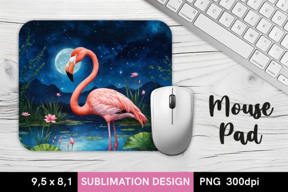 Download Flamingo at Night - MousePad Sublimation - Premium Resources