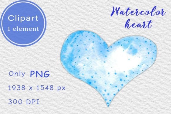 Download Blue Watercolor Heart. PNG Clipart - Watercolor Collection