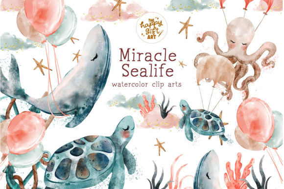 Download Miracle Sealife Watercolor Clipart - Watercolor Collection