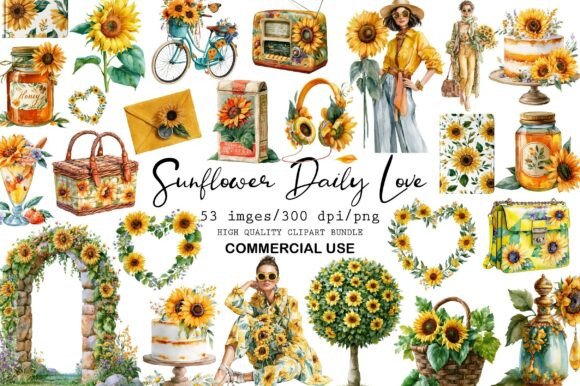 Download Watercolor Sunflower Daily Love Clipart - Watercolor Collection