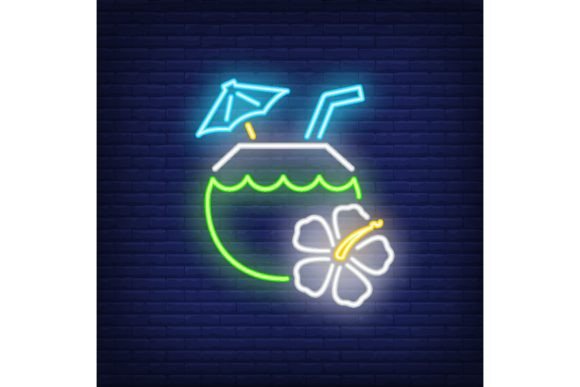Download Coconut Cocktail Neon Sign. Summer and V - Coconut cocktail Collection