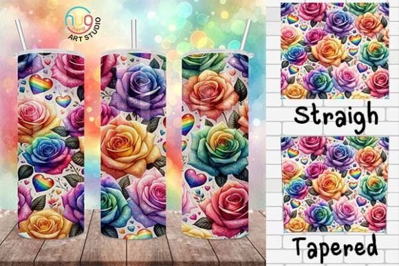 Download Rainbow Watercolor Roses Pride Tumbler - Watercolor Collection